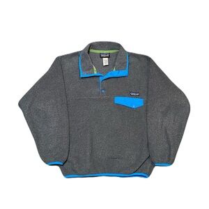 Patagonia Mens Synchilla Snap T Fleece Size XS Grey Blue